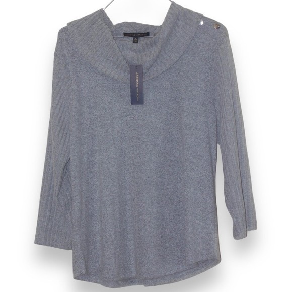 Adrienne Vittadini Tops - Thin grey sweater/ shirt size L